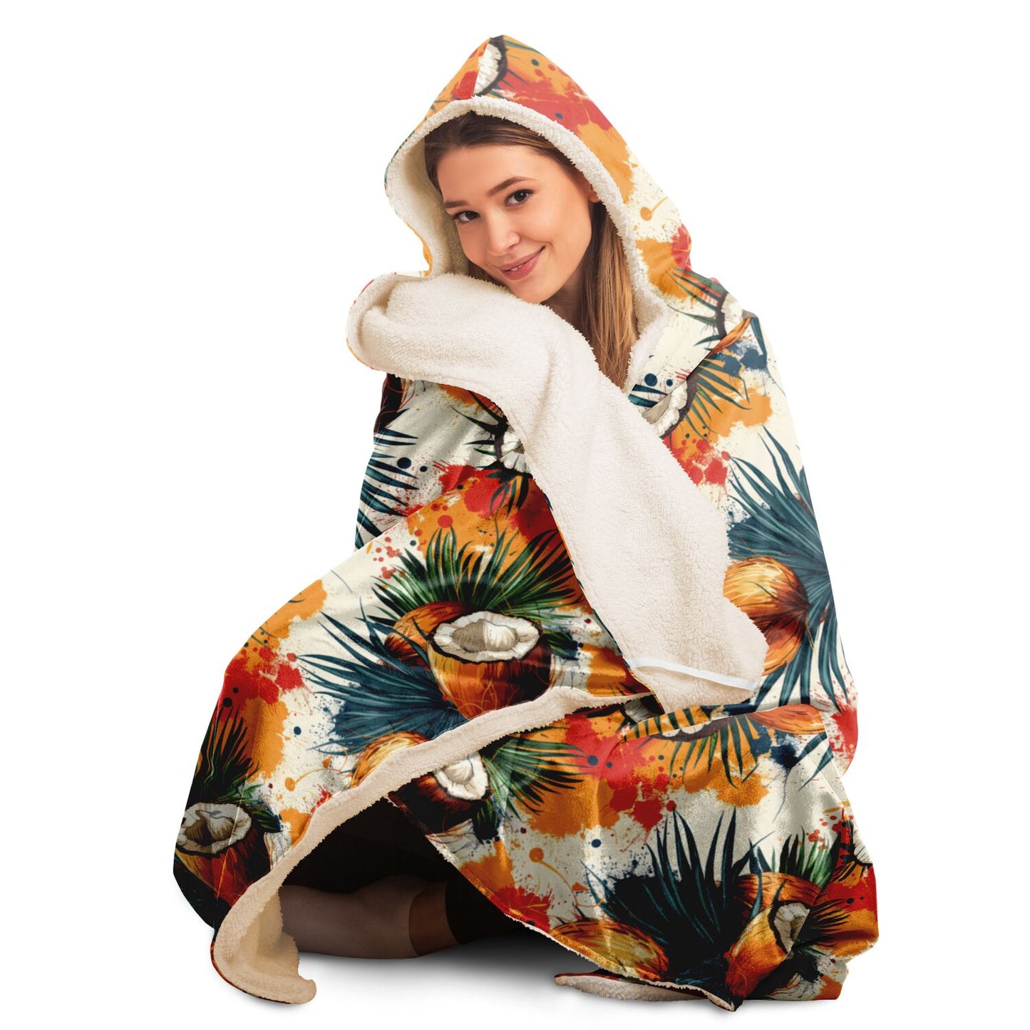 Tropical Coconut Hooded Blanket