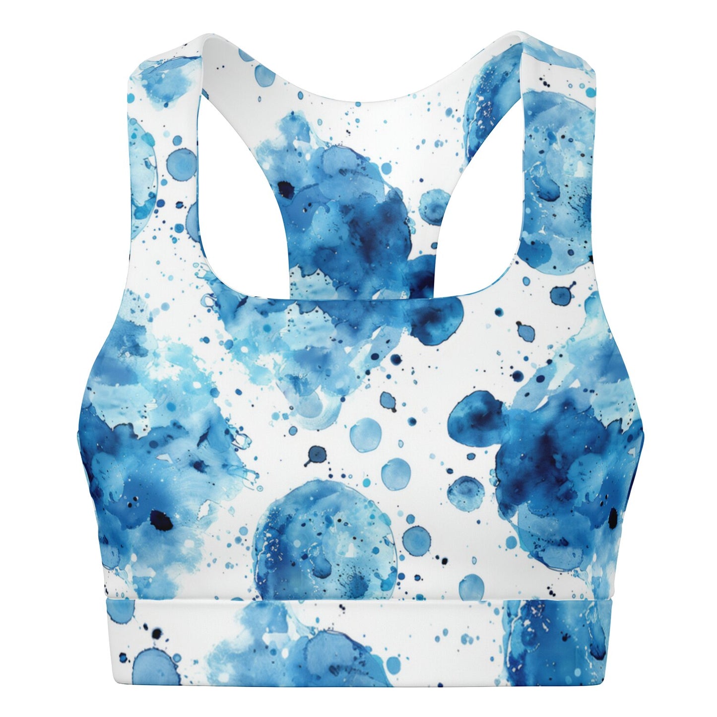 Blue Splash Padded Sports Bra