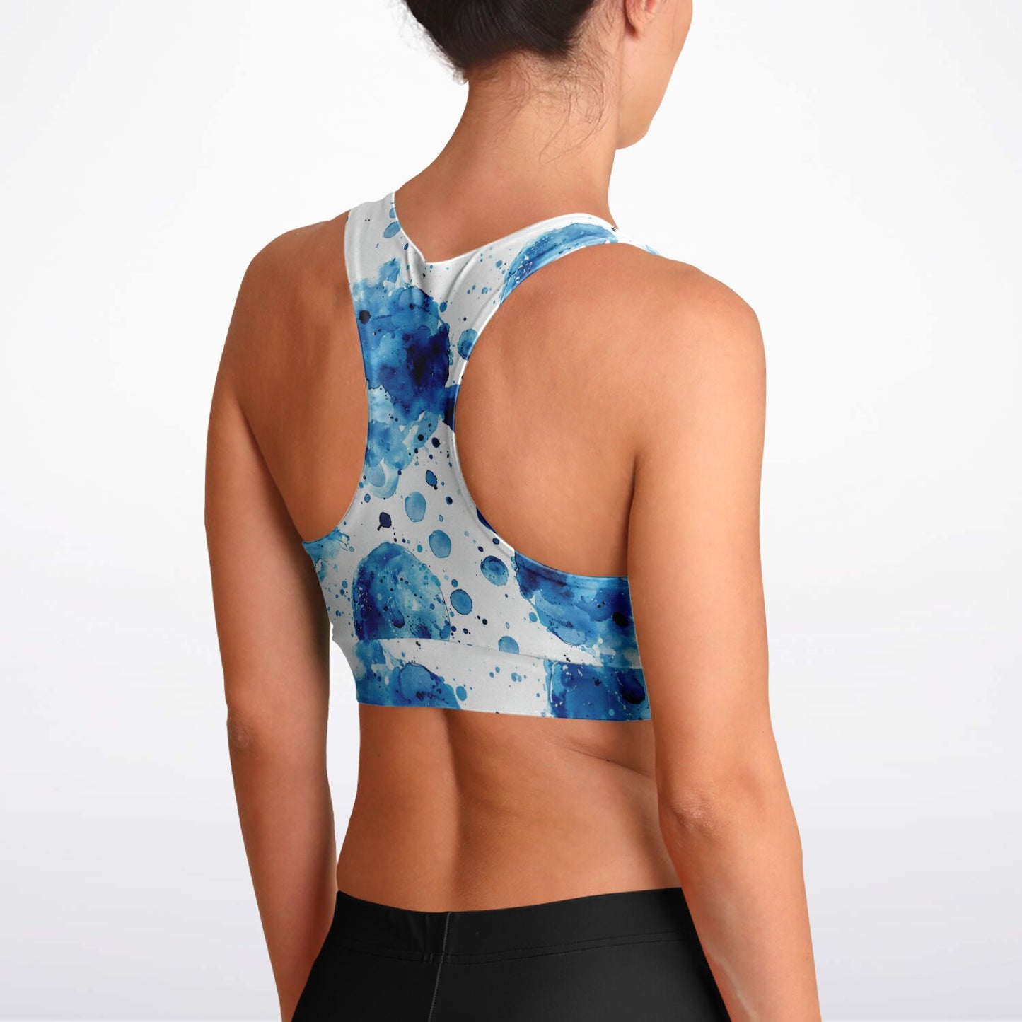 Blue Splash Padded Sports Bra